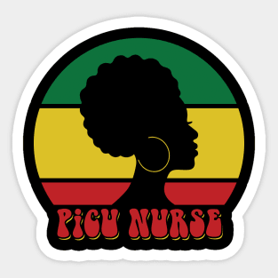 African American PICU Nurse Black History Month Sticker